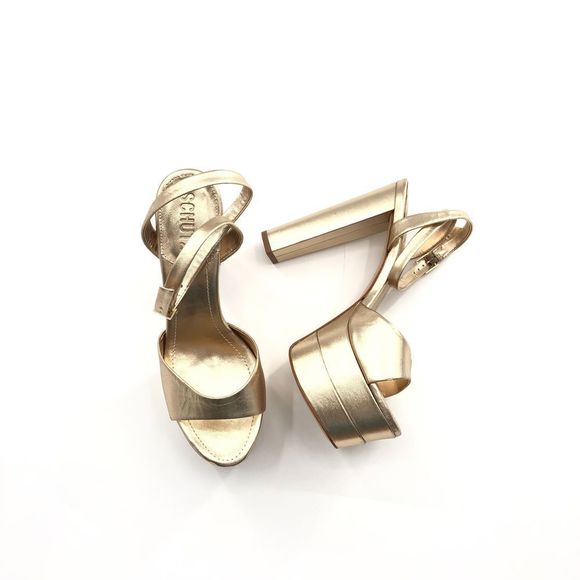 SCHUTZ Shoes - Schutz Kaila Heel in Platina Metallic Gold